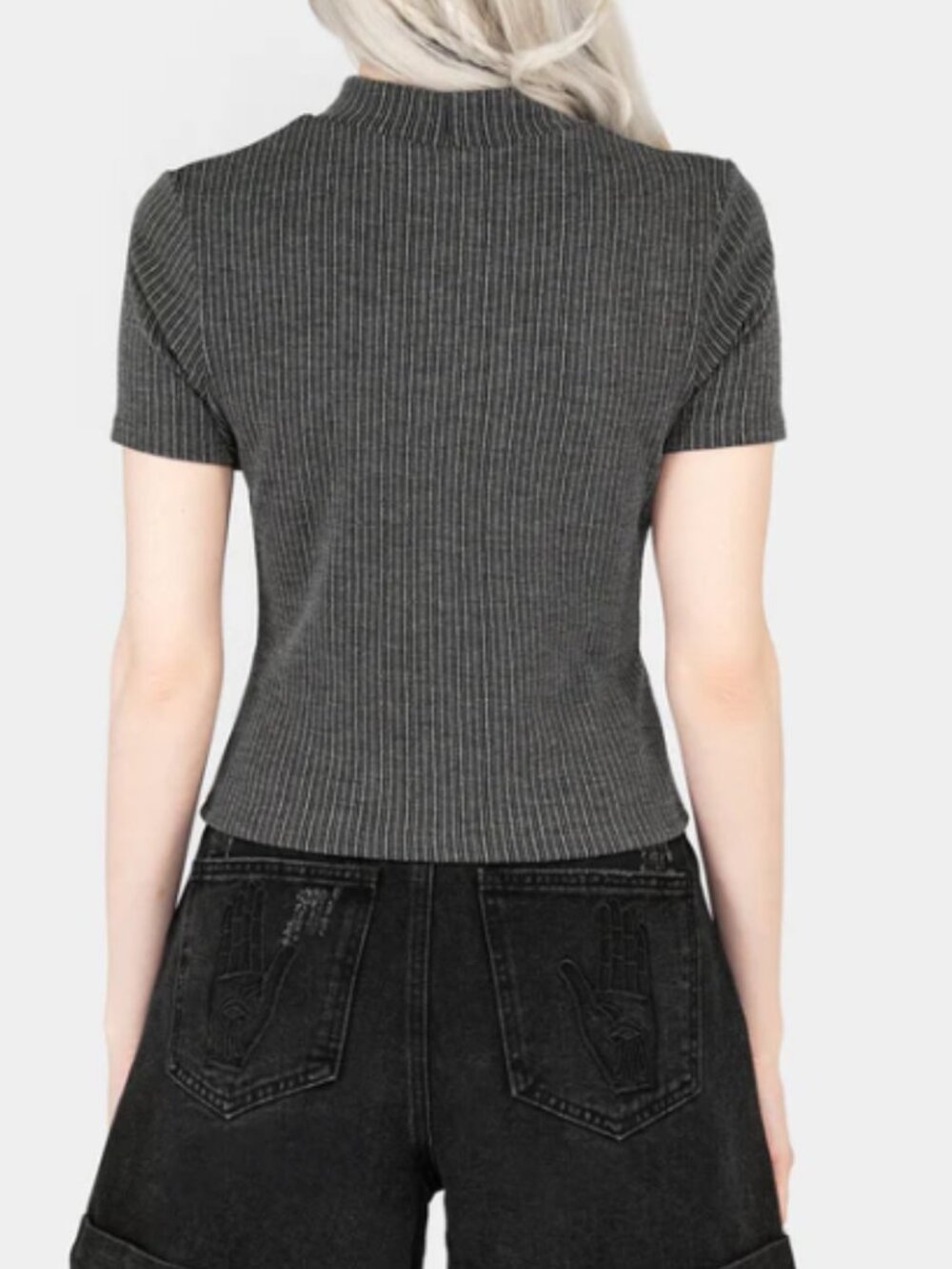 Bryony Striped Crop Top - 8 - Picture 2 of 2
